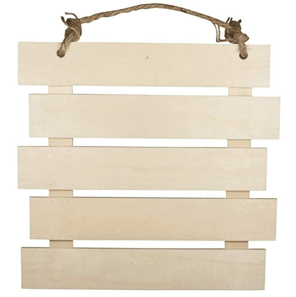 Schild aus Brettern quadr mit Kordel zum Aufhängen aus Holz, Latten Tafel - itpieces