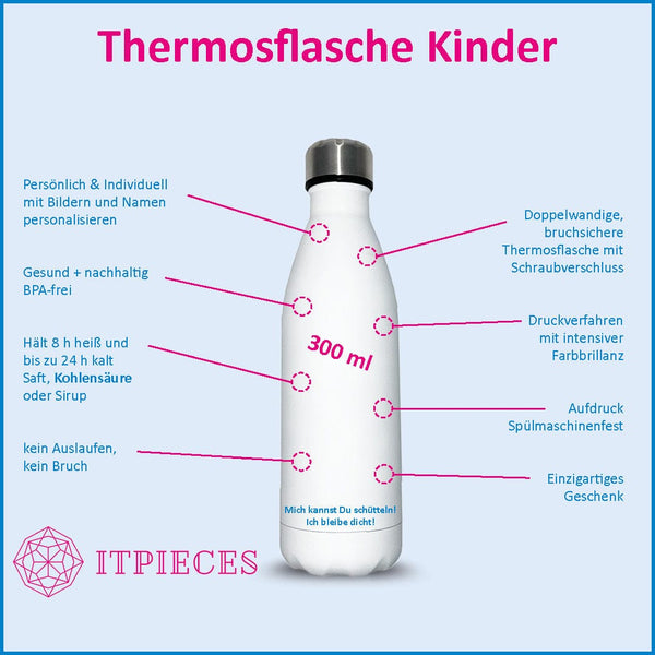 Thermosflasche Kinder mit Bild und Name 300ml - itpieces