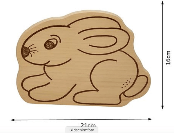 Frühstücksbrett Hase aus Holz für Kinder - itpieces