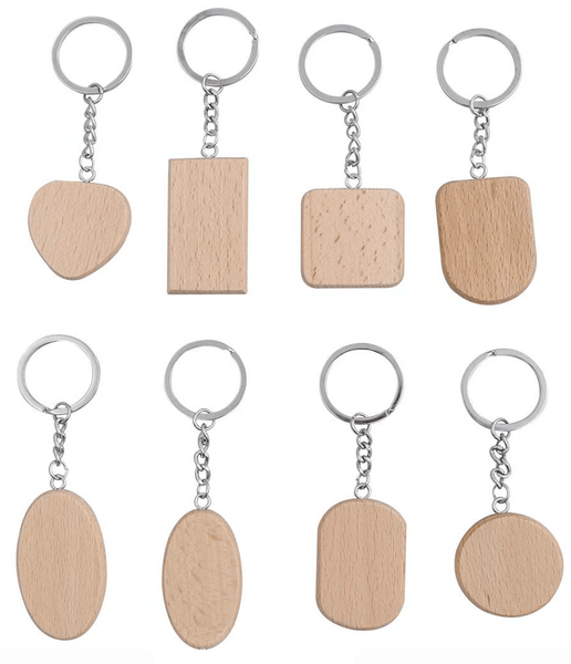 Schlüsselanhänger Holz 7 verschiedene Formen - itpieces